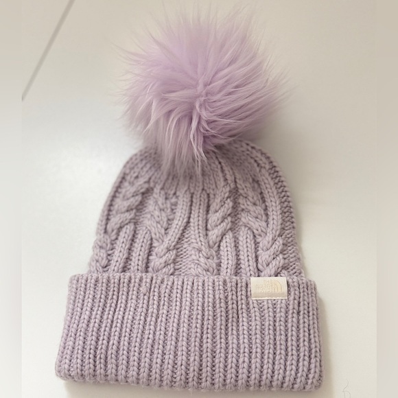 The North Face Oh Mega Fur Pom Beanie Lilac Sky Winter Luxury Cabin Cozy Core main image 12